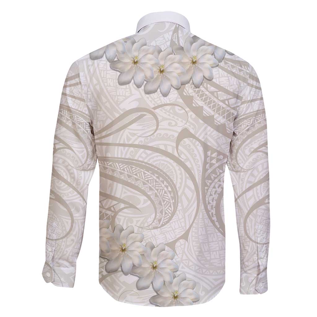 Tokelau Gardenia Thunbergia Family Matching Mermaid Dress and Hawaiian Shirt Black Polynesian Art Vibe