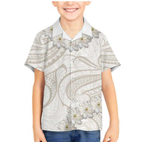 Tokelau Gardenia Thunbergia Family Matching Mermaid Dress and Hawaiian Shirt Black Polynesian Art Vibe