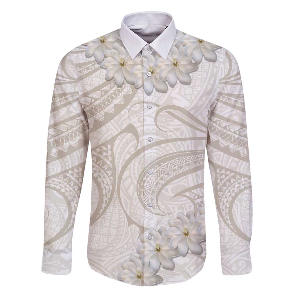 Tokelau Gardenia Thunbergia Family Matching Off Shoulder Maxi Dress and Hawaiian Shirt Black Polynesian Art Vibe