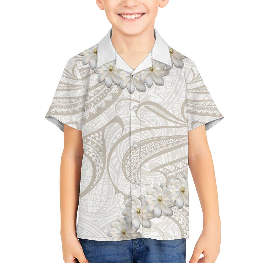 Tokelau Gardenia Thunbergia Family Matching Off Shoulder Maxi Dress and Hawaiian Shirt Black Polynesian Art Vibe