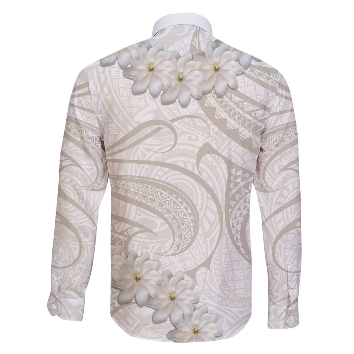 Tokelau Gardenia Thunbergia Family Matching Puletasi and Hawaiian Shirt Black Polynesian Art Vibe