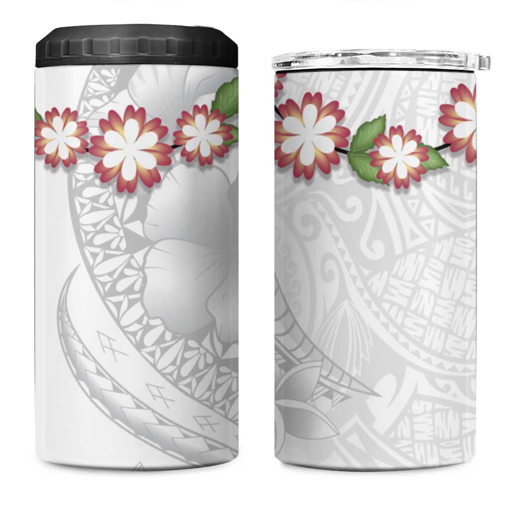 Manuia le Aso Sa o Tamaiti Tonga 4 in 1 Can Cooler Tumbler White Sunday Heilala Lei