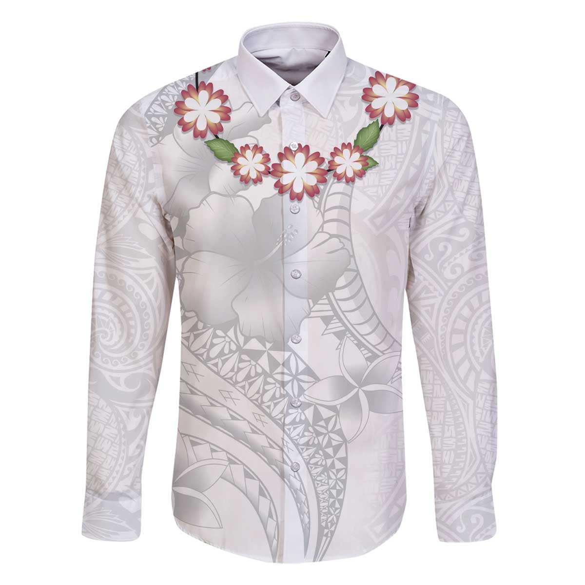 Manuia le Aso Sa o Tamaiti Tonga Family Matching Off The Shoulder Long Sleeve Dress and Hawaiian Shirt White Sunday Heilala Lei