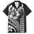 Hawaiian Sea Turtle Hawaiian Shirt Black Hibiscus Flowers and Kakau Pattern