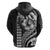 Hawaiian Sea Turtle Hoodie Black Hibiscus Flowers and Kakau Pattern