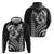 Hawaiian Sea Turtle Hoodie Black Hibiscus Flowers and Kakau Pattern