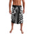 Hawaiian Sea Turtle Lavalava Black Hibiscus Flowers and Kakau Pattern