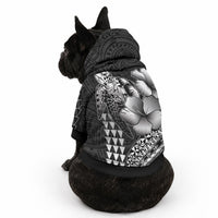 Hawaiian Sea Turtle Pet Hoodie Black Hibiscus Flowers and Kakau Pattern LT9 - Polynesian Pride