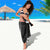 Hawaiian Sea Turtle Sarong Black Hibiscus Flowers and Kakau Pattern