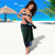 Hawaiian Sea Turtle Sarong Blue Hibiscus Flowers and Kakau Pattern