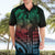 Hawaiian Sea Turtle Hawaiian Shirt Green Hibiscus Flowers and Kakau Pattern