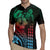 Hawaiian Sea Turtle Rugby Jersey Green Hibiscus Flowers and Kakau Pattern