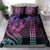 Hawaiian Sea Turtle Bedding Set Pink Hibiscus Flowers and Kakau Pattern