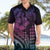 Hawaiian Sea Turtle Hawaiian Shirt Pink Hibiscus Flowers and Kakau Pattern