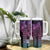 Hawaiian Sea Turtle Tumbler With Handle Pink Hibiscus Flowers and Kakau Pattern