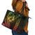 Hawaiian Sea Turtle Leather Tote Bag Reggae Hibiscus Flowers and Kakau Pattern