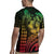 Hawaiian Sea Turtle Rugby Jersey Reggae Hibiscus Flowers and Kakau Pattern