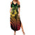 Hawaiian Sea Turtle Summer Maxi Dress Reggae Hibiscus Flowers and Kakau Pattern