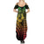 Hawaiian Sea Turtle Summer Maxi Dress Reggae Hibiscus Flowers and Kakau Pattern