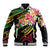 Kiribati Red Jasmine Mango Baseball Jacket Reggae Polynesian Art Vibe