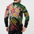 Kiribati Red Jasmine Mango Button Sweatshirt Reggae Polynesian Art Vibe