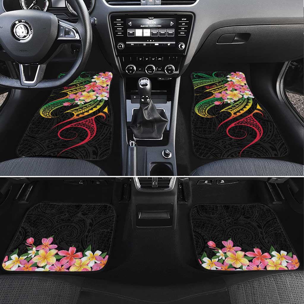 Kiribati Red Jasmine Mango Car Mats Reggae Polynesian Art Vibe