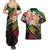 Kiribati Red Jasmine Mango Couples Matching Summer Maxi Dress and Hawaiian Shirt Reggae Polynesian Art Vibe