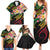 Kiribati Red Jasmine Mango Family Matching Summer Maxi Dress and Hawaiian Shirt Reggae Polynesian Art Vibe