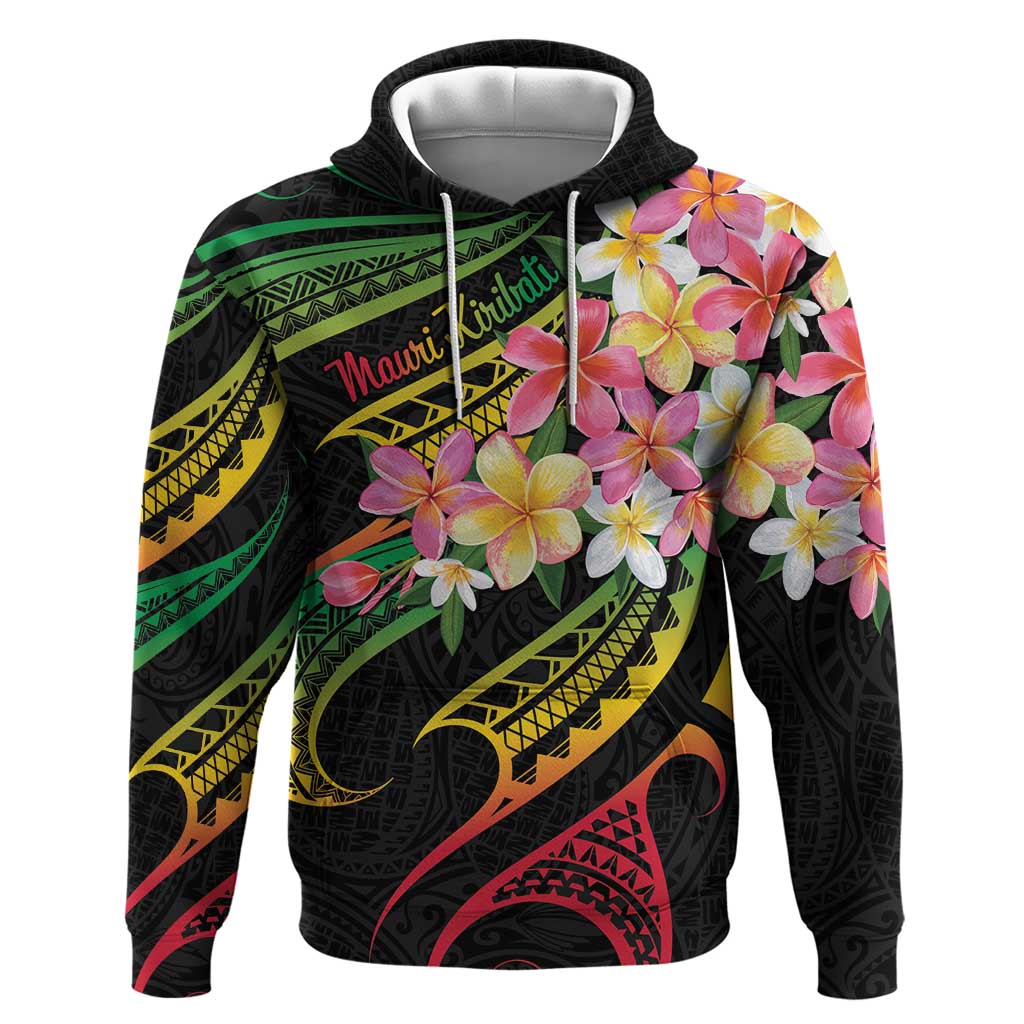 Kiribati Red Jasmine Mango Hoodie Reggae Polynesian Art Vibe