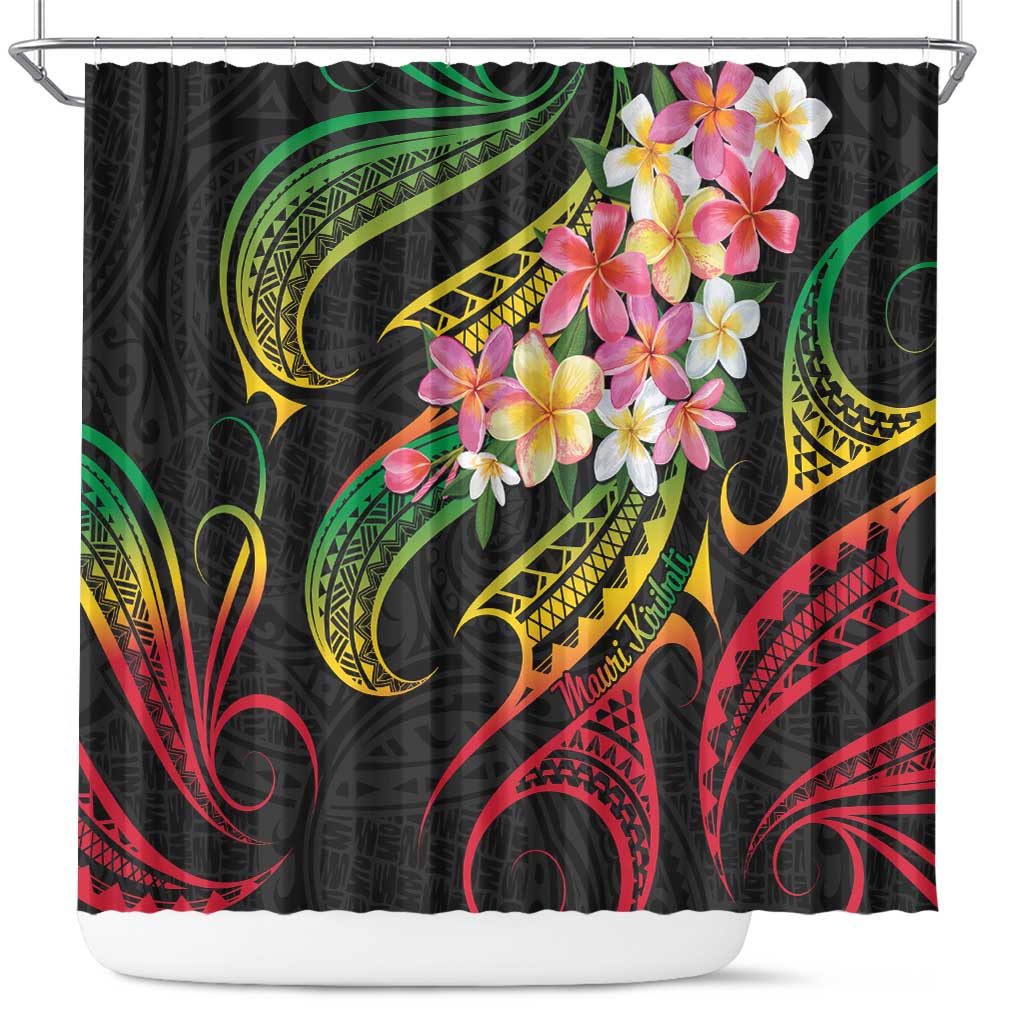 Kiribati Red Jasmine Mango Shower Curtain Reggae Polynesian Art Vibe