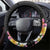 Kiribati Red Jasmine Mango Steering Wheel Cover Reggae Polynesian Art Vibe