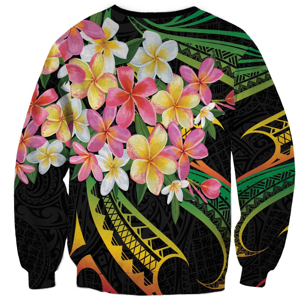 Kiribati Red Jasmine Mango Sweatshirt Reggae Polynesian Art Vibe