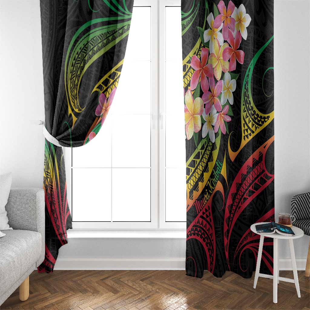 Kiribati Red Jasmine Mango Window Curtain Reggae Polynesian Art Vibe