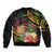 Personalised Tokelau Tropical Flowers Bomber Jacket Reggae Polynesian Art Vibe