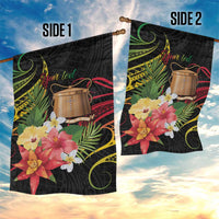 Personalised Tokelau Tropical Flowers Garden Flag Reggae Polynesian Art Vibe