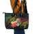 Personalised Tokelau Tropical Flowers Leather Tote Bag Reggae Polynesian Art Vibe