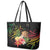 Personalised Tokelau Tropical Flowers Leather Tote Bag Reggae Polynesian Art Vibe