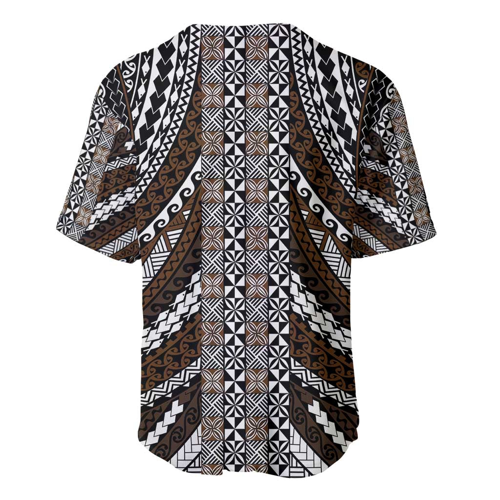Brown Tongan Polynesian Tribal Baseball Jersey - Polynesian Pride