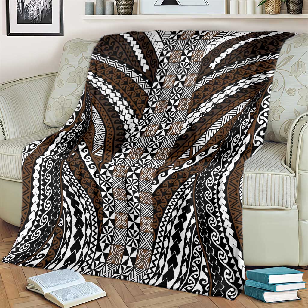 Brown Tongan Polynesian Tribal Blanket - Polynesian Pride