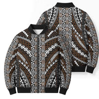 Brown Tongan Polynesian Tribal Bomber Puffer Jacket - Polynesian Pride