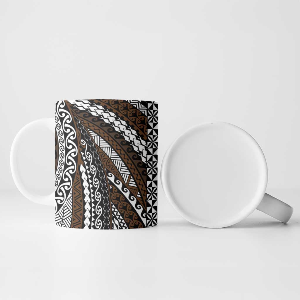 Brown Tongan Polynesian Tribal Ceramic Mug - Polynesian Pride