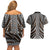 Brown Tongan Polynesian Tribal Couples Matching Off Shoulder Short Dress and Hawaiian Shirt - Polynesian Pride