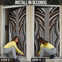 Brown Tongan Polynesian Tribal Door Cover - Polynesian Pride