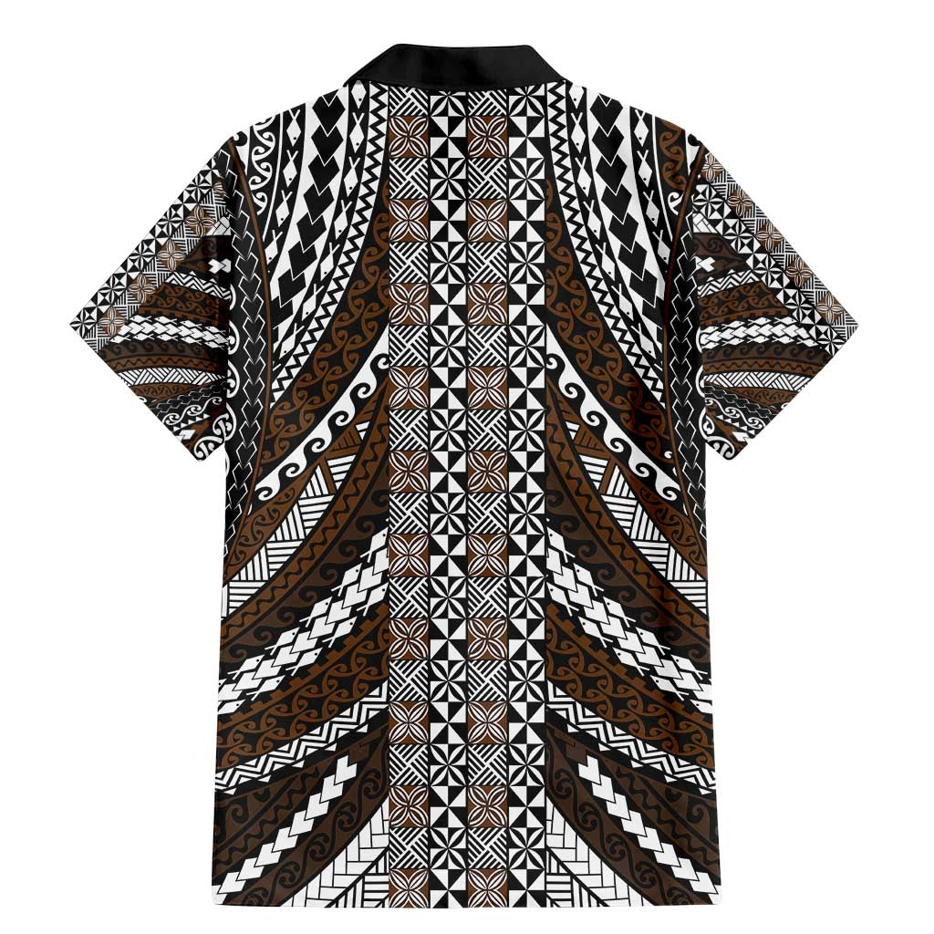 Brown Tongan Polynesian Tribal Family Matching Mermaid Dress and Hawaiian Shirt - Polynesian Pride