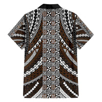Brown Tongan Polynesian Tribal Family Matching Tank Maxi Dress and Hawaiian Shirt - Polynesian Pride
