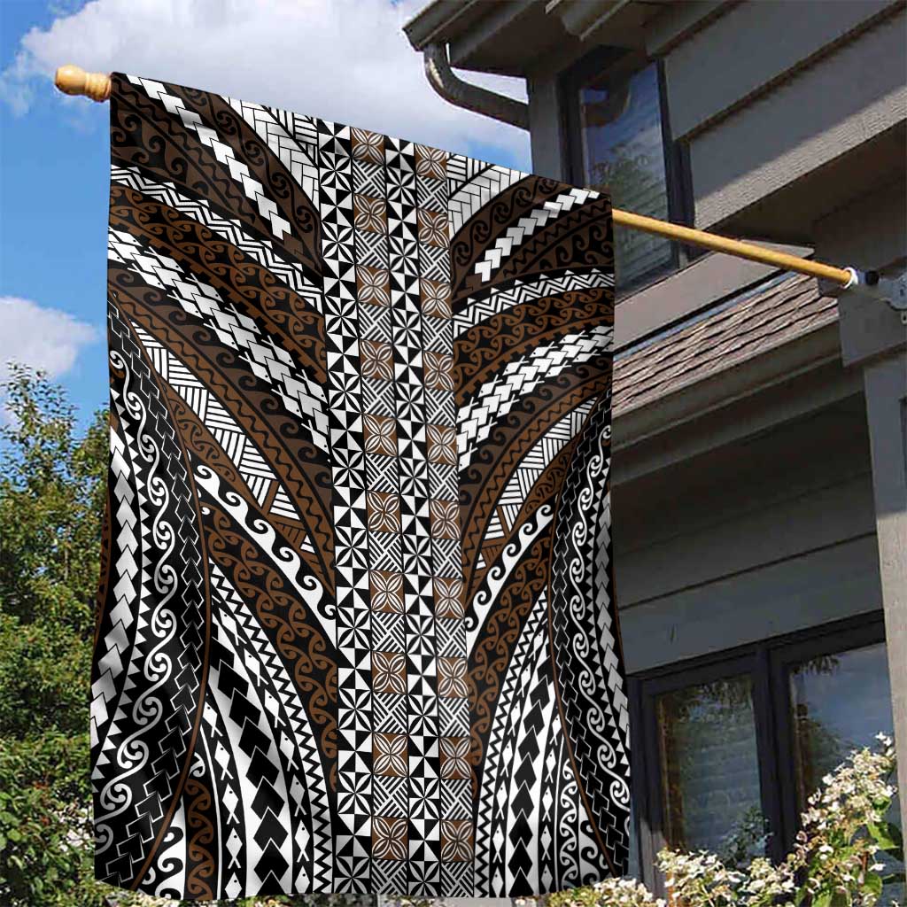 Brown Tongan Polynesian Tribal Garden Flag - Polynesian Pride