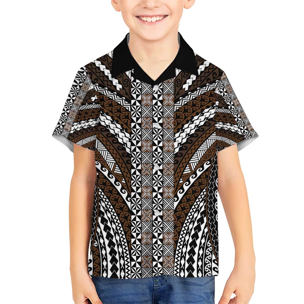 Brown Tongan Polynesian Tribal Hawaiian Shirt - Polynesian Pride