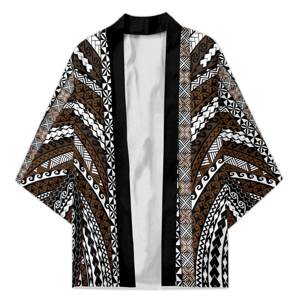Brown Tongan Polynesian Tribal Kimono - Polynesian Pride