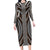 Brown Tongan Polynesian Tribal Long Sleeve Bodycon Dress - Polynesian Pride