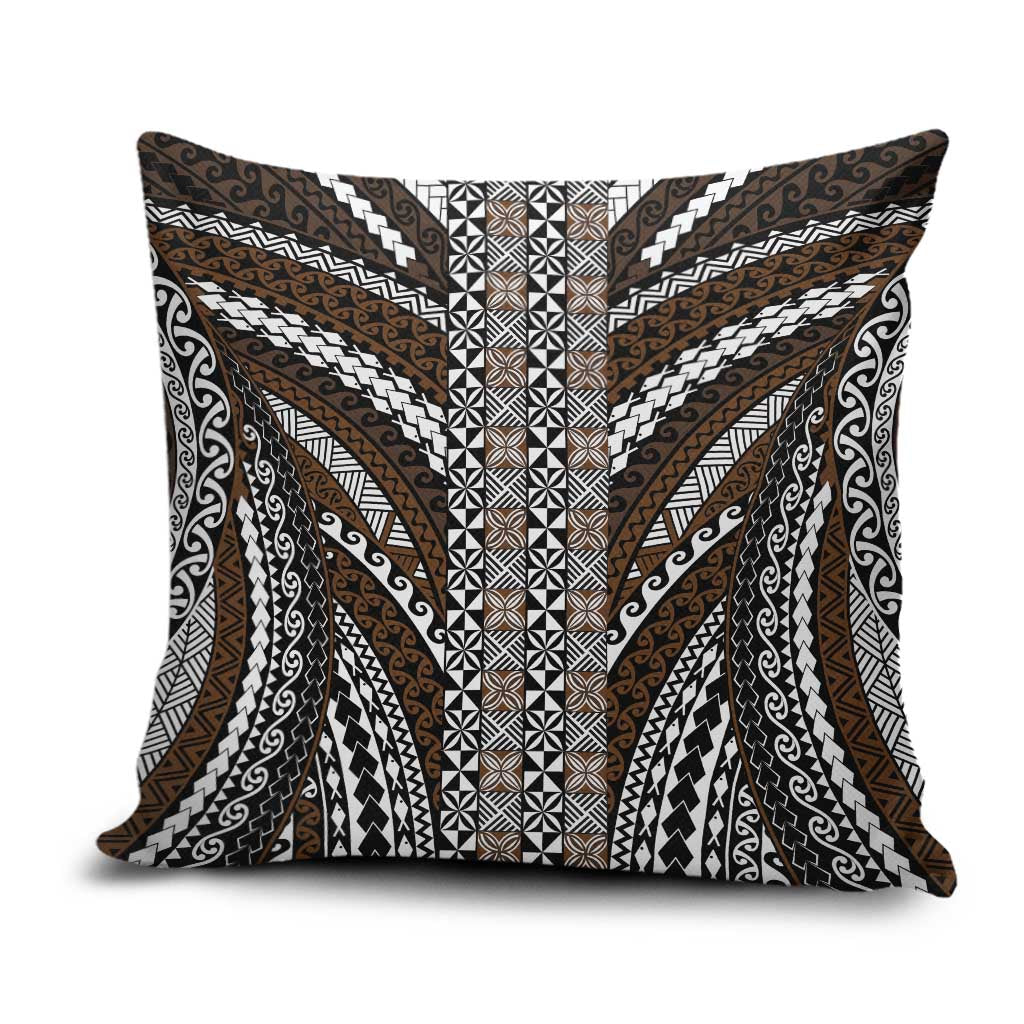 Brown Tongan Polynesian Tribal Pillow Cover - Polynesian Pride